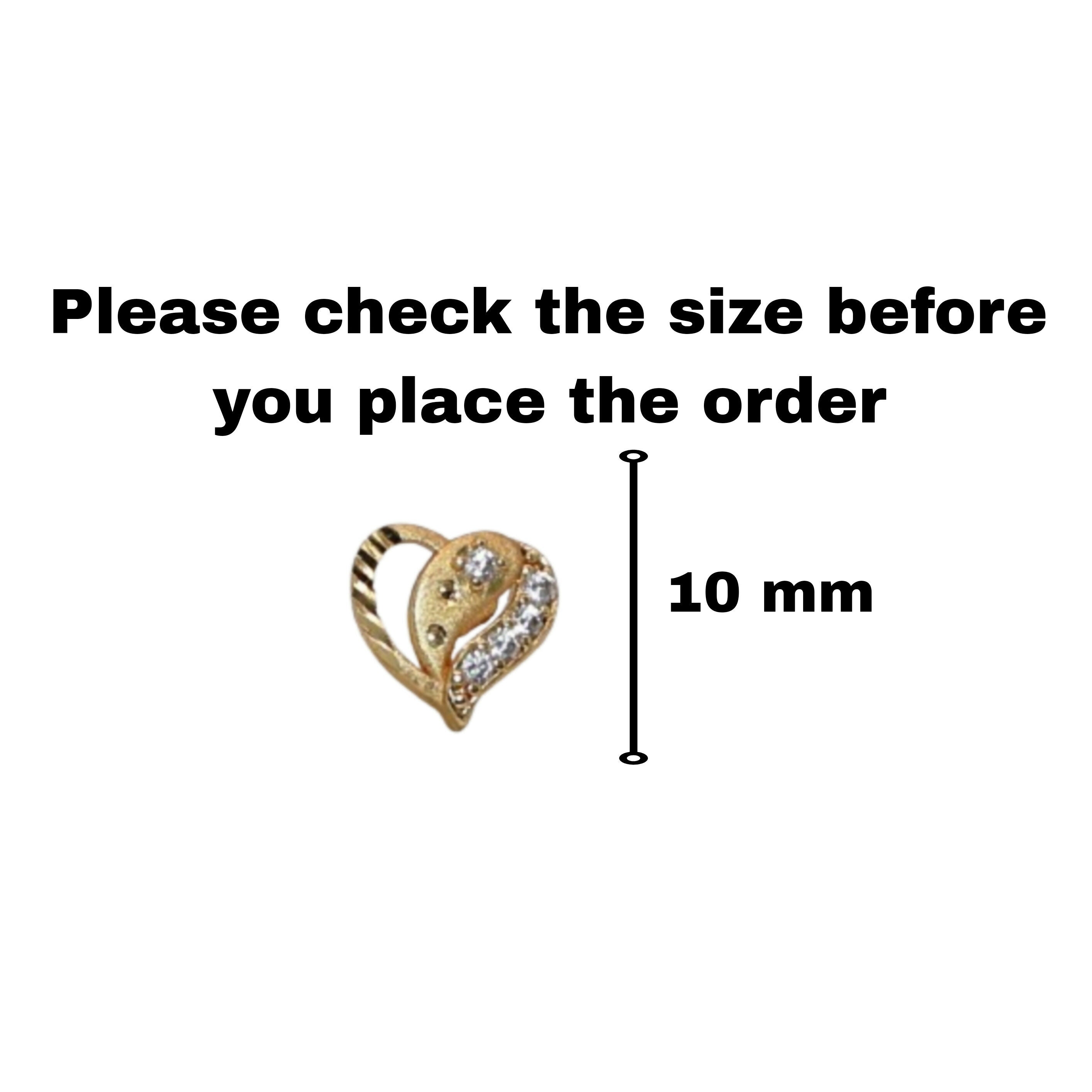 22K Gold Heart Stud Earrings – Sparkling Cubic Zirconia