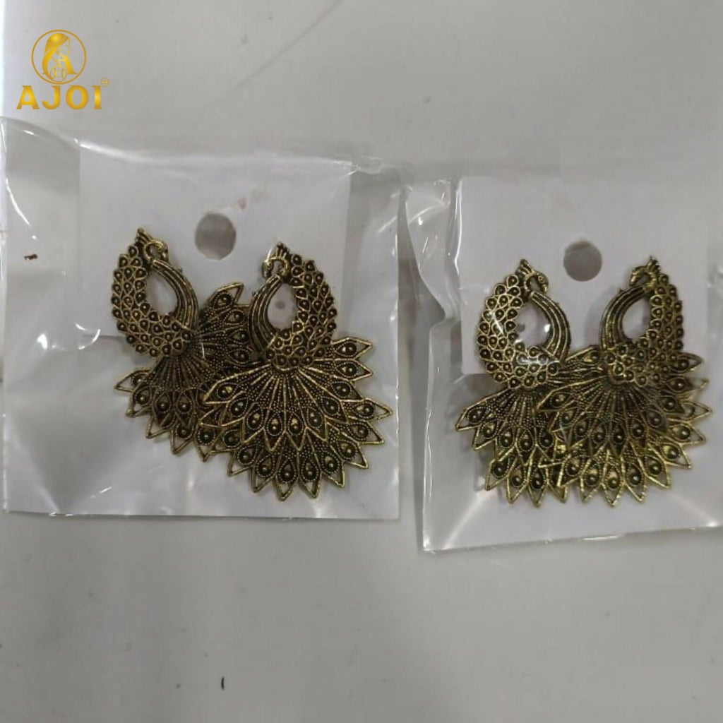 Peacock Antique Gold Earrings Combo – Traditional Ethnic Elegance