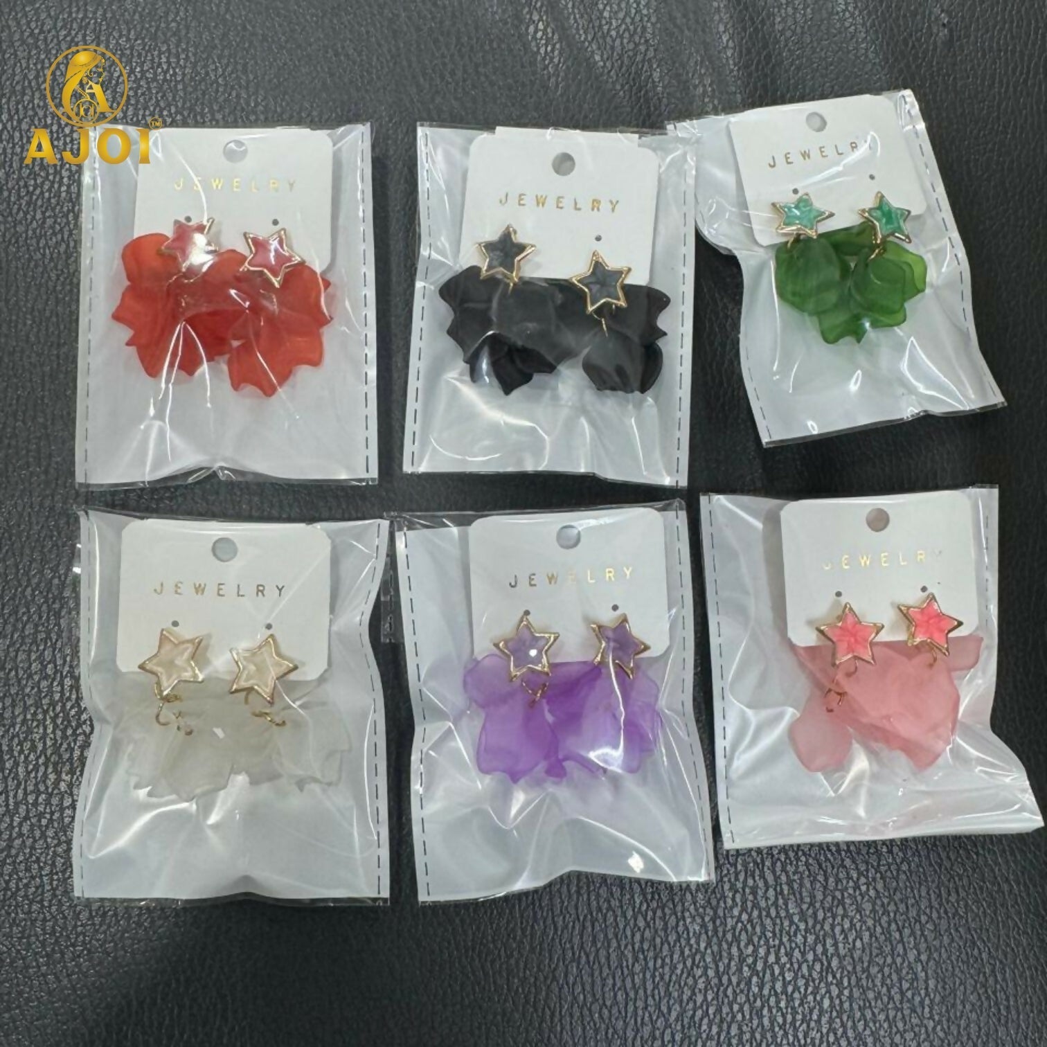 Luxury Floral Drop Earrings – Soft Matte Petal Layers with Star Studs