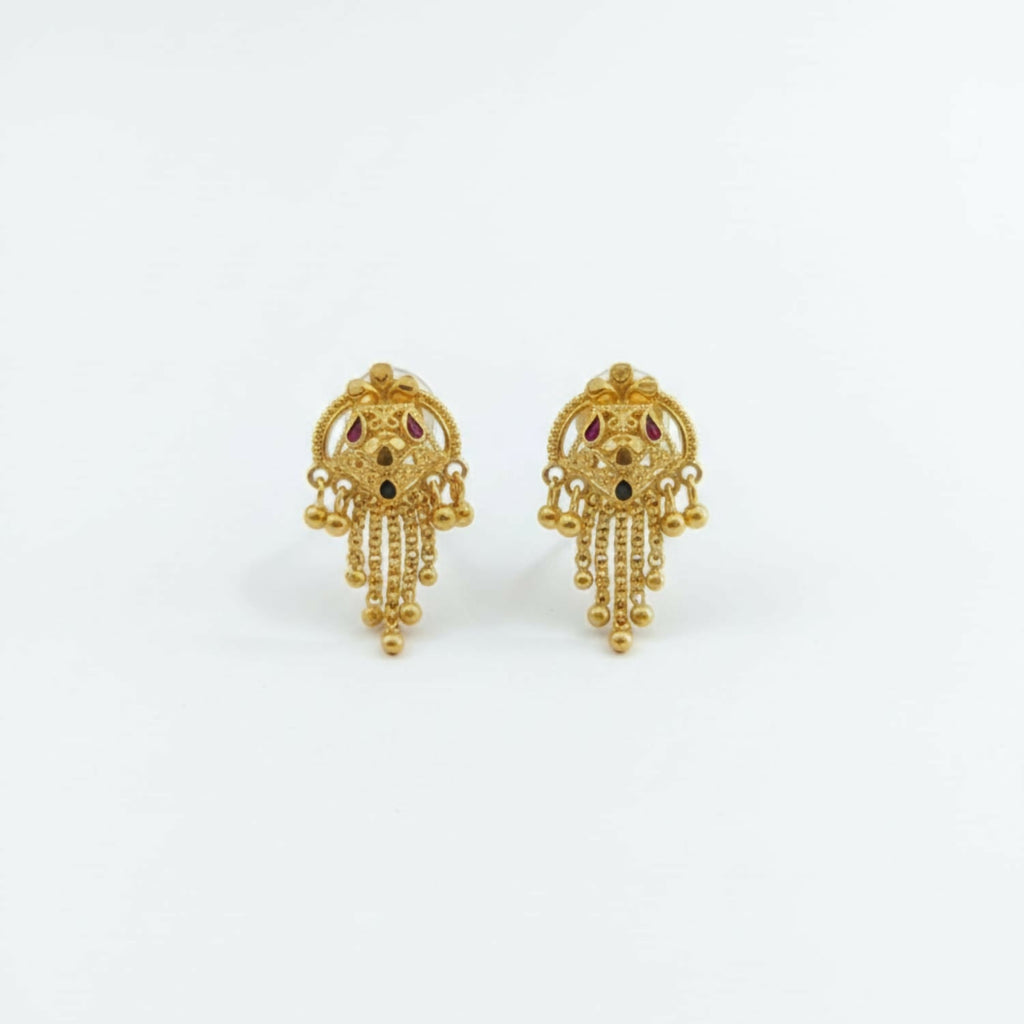 Gold-Plated Jhumka Earrings – Traditional Elegance & Lightweight Comfort