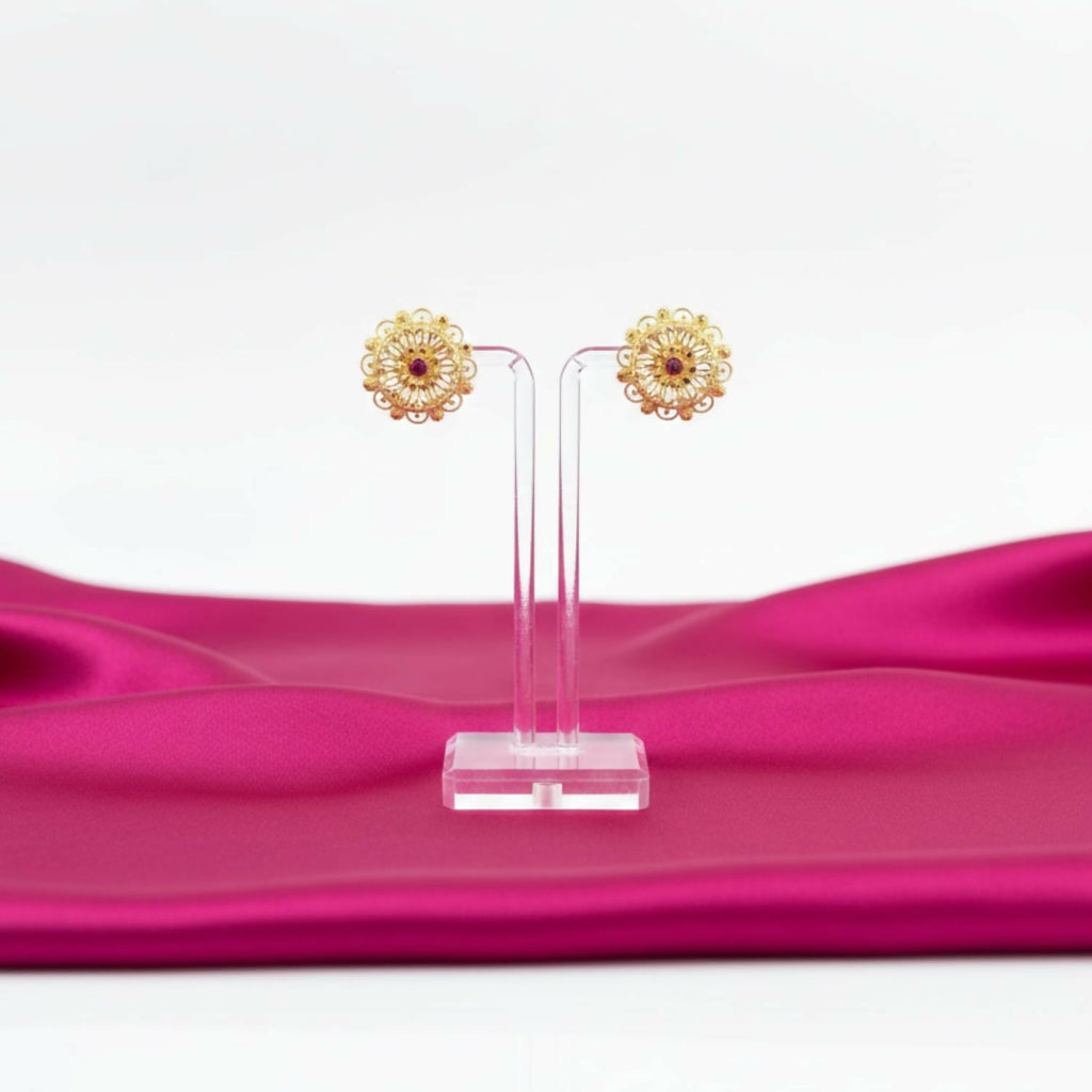 Golden Jhumka Earrings – Elegant Party Wear Ethnic Jewelry