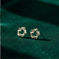 Pearl Wreath Earrings – Timeless Floral Circle Design