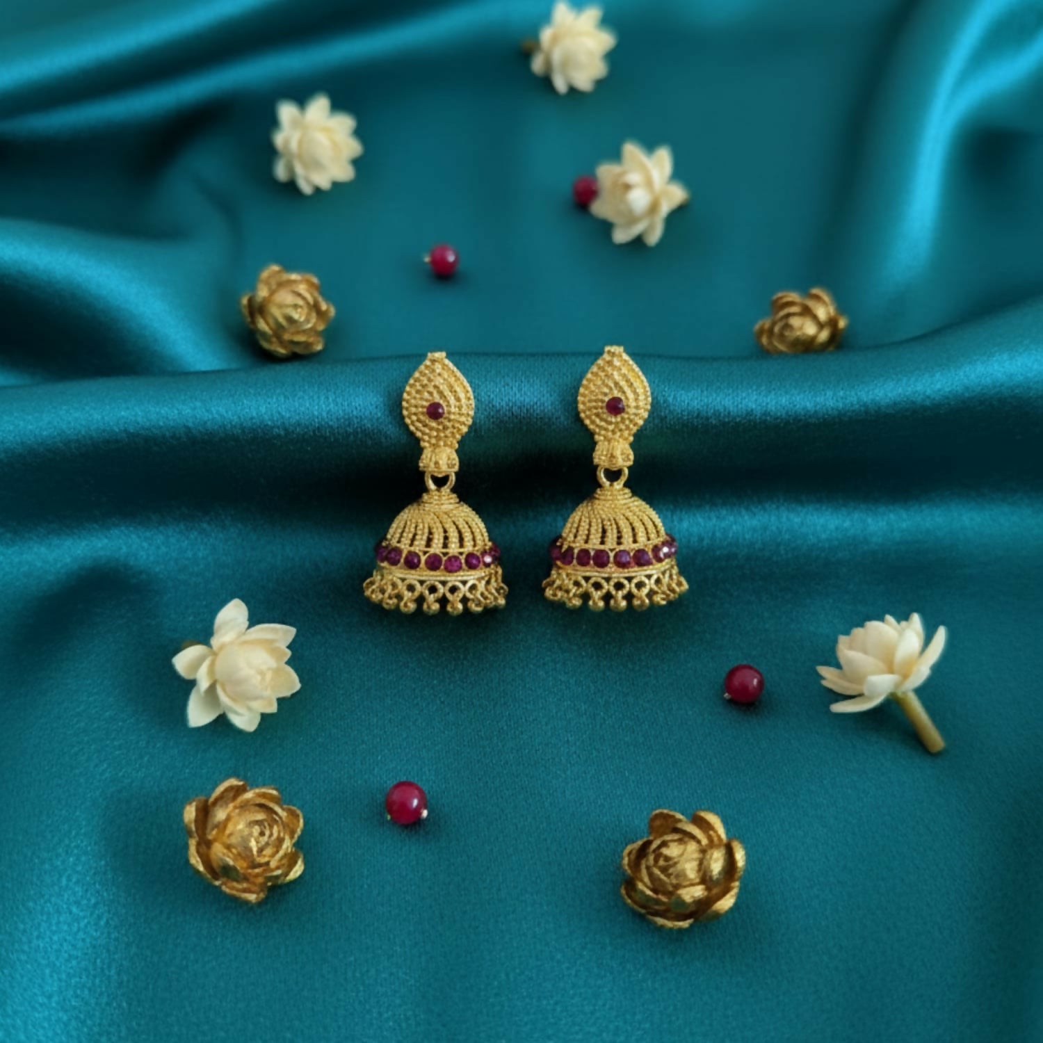 Gold Plated Jhumki Earrings – Lightweight Traditional Design