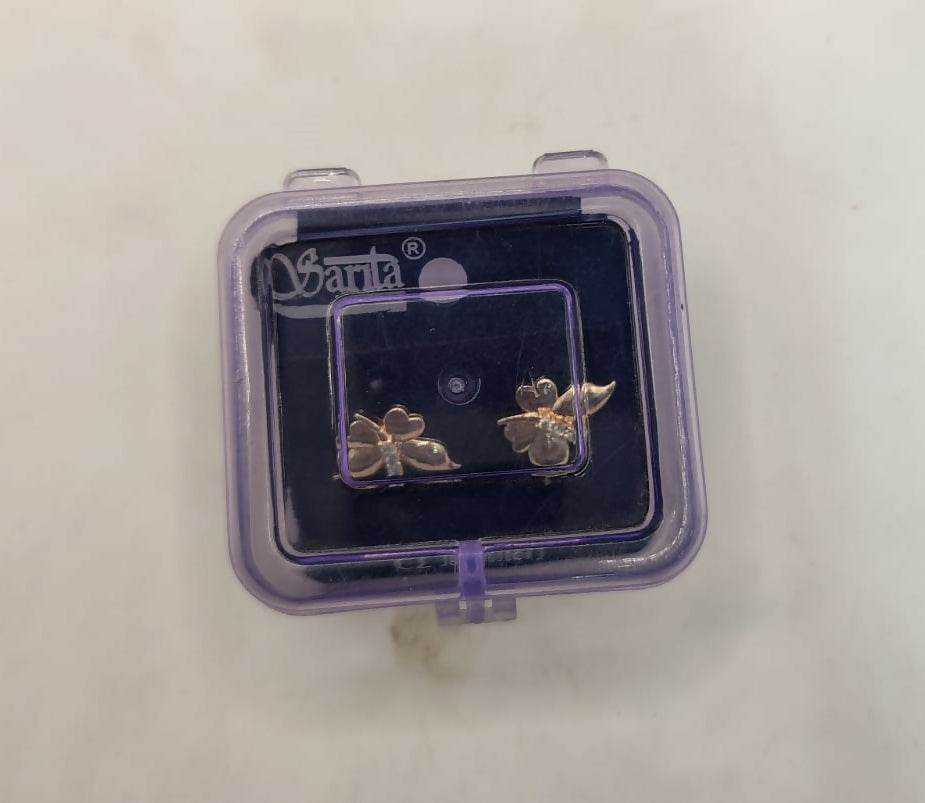 Rose Gold Butterfly Stud Earrings – Elegant Minimalist Jewelry
