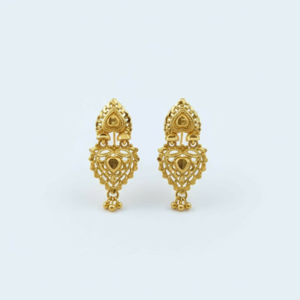 Golden Drop Jhumka Earrings – Elegant Ethnic Jewellery