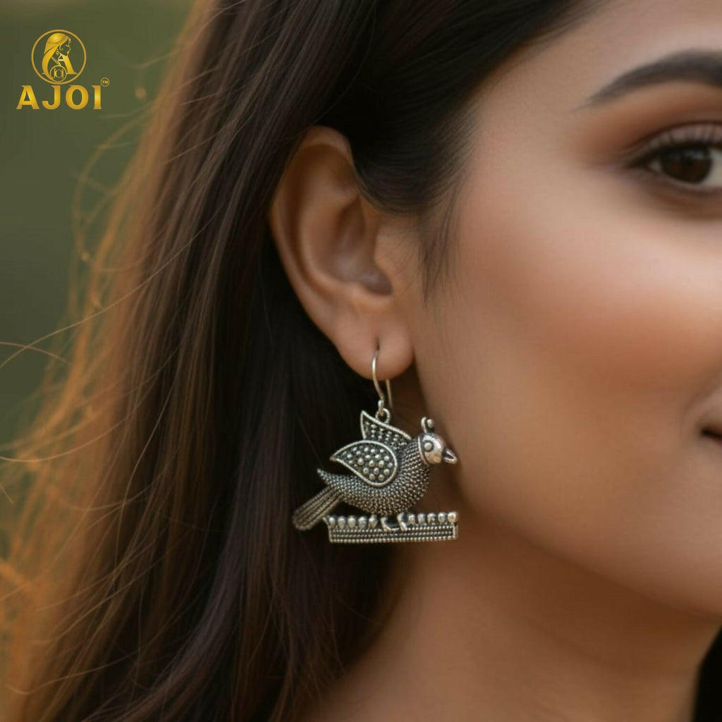 Oxidized Silver Earrings Combo – 5 Traditional Motif Pairs