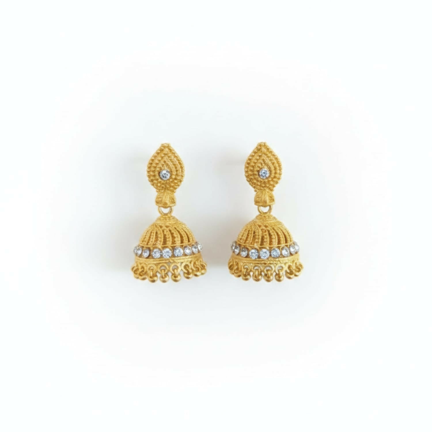 Gold Tone Jhumka Earrings – Stylish Traditional Indian Jewelry