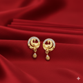 Peacock Gold Stud Earrings – Elegant 22K Gold with AD Sparkle