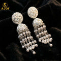 Pearl Chandelier Jhumka Earrings – Luxury Floral Cascade Design